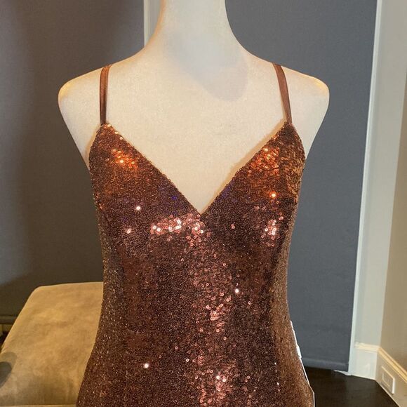 Women’s Gorgeous Fully Sequined Prom Party Dress Mermaid Fit & Train Size 4 NWT - Picture 3 of 11